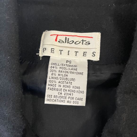 TALBOTS VTG Florals Snowflake Embroidered Wool Vest in Black White Size PS - Picture 11 of 13